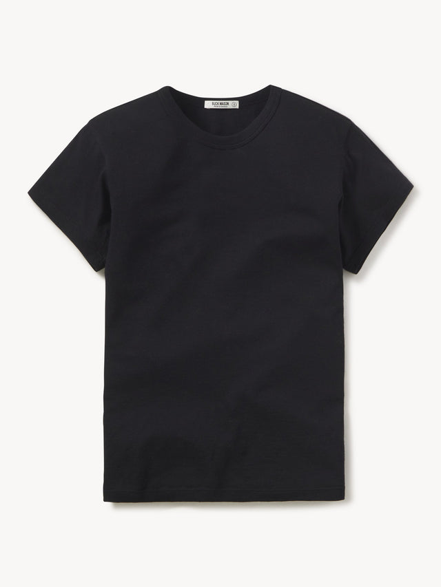 Black Pima Slim Crew