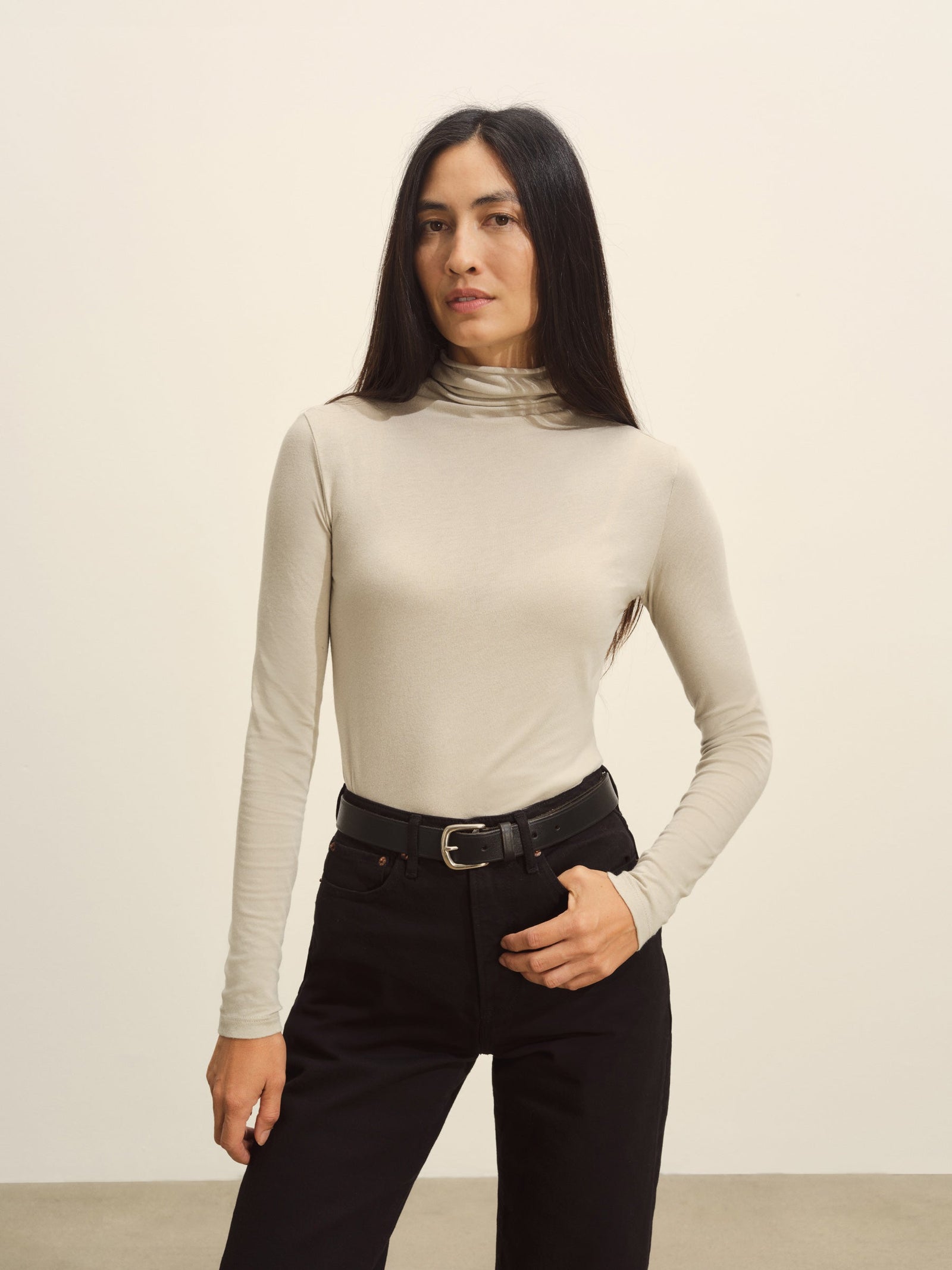Sand Drift Cloud Jersey Turtleneck
