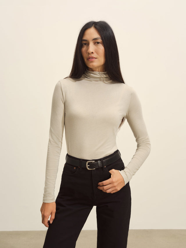 Sand Drift Cloud Jersey Turtleneck