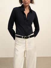 Dark Navy Fluid Jersey Bungalow Shirt