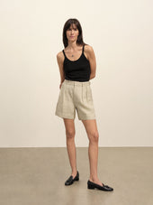 Riviera Linen Pleated Short
