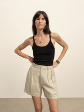 Riviera Linen Pleated Short