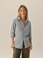 Blue / Ochre Fleetwood Stripe Mainstay Cotton Shirt