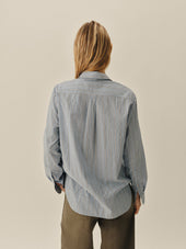 Blue / Ochre Fleetwood Stripe Mainstay Cotton Shirt