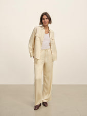 Oyster Duskdream Satin Pull-On Pant