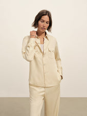 Oyster Duskdream Satin Western Shirt