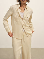 Oyster Duskdream Satin Pull-On Pant
