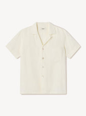 Sea Shell Crosshatch Linen Camp Shirt