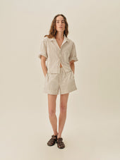 Natural / Brown Reef Stripe Mainstay Cotton Boxer Short
