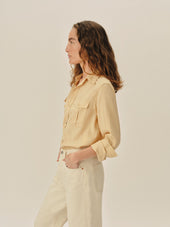 Dusty Maize Draped Twill Cpo Shirt