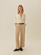 Ivory Draped Twill Cpo Shirt