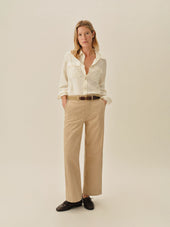 Ivory Draped Twill Cpo Shirt