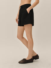 Black Parachute Poplin Pull-On Short