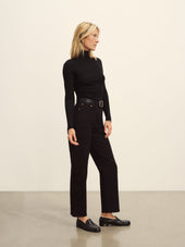 Black Featherweight Silk Cashmere Turtleneck