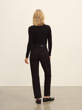 Black Featherweight Silk Cashmere Turtleneck