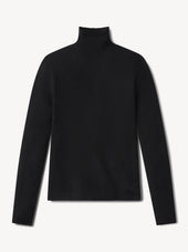 Black Featherweight Silk Cashmere Turtleneck