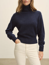 Rainstorm Heather Idyllwild Cashmere Turtleneck