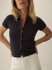 Coastal Linen Pointelle Polo