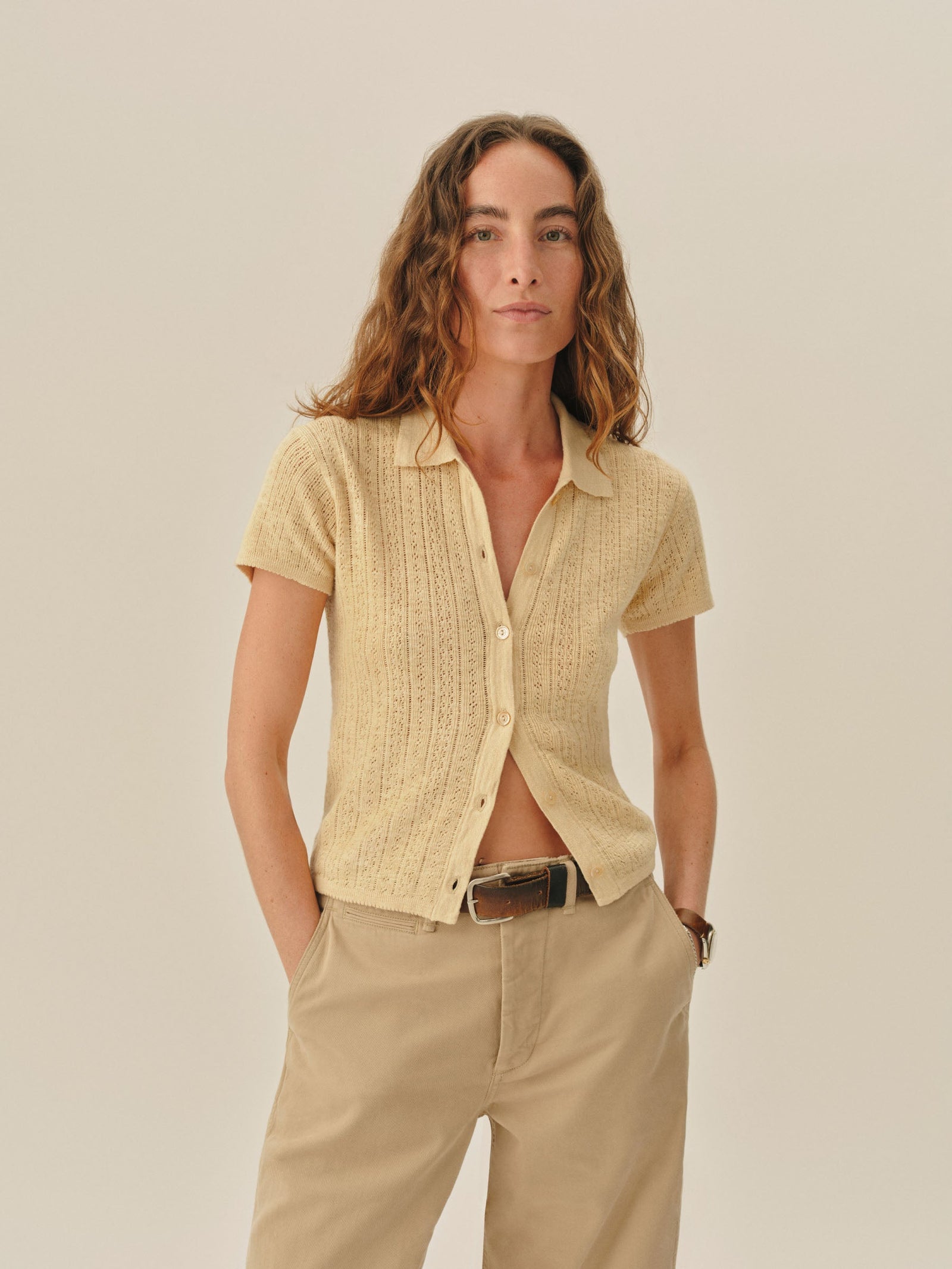 Coastal Linen Pointelle Polo