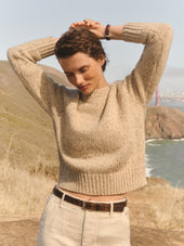 Heather Flax Seastack Wool Tweed Crewneck