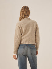 Heather Flax Seastack Wool Tweed Crewneck