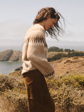 Heather Oat / Chocolate Fireside Fairisle Sweater