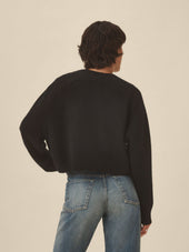 Black California Cashmere Classic Crew
