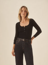 Featherweight Silk Cashmere Scoop Henley