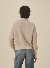 Oatmeal Seafarer Cotton Cropped Cardigan