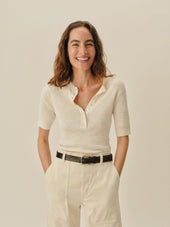 Coastal Linen Rib S S Henley
