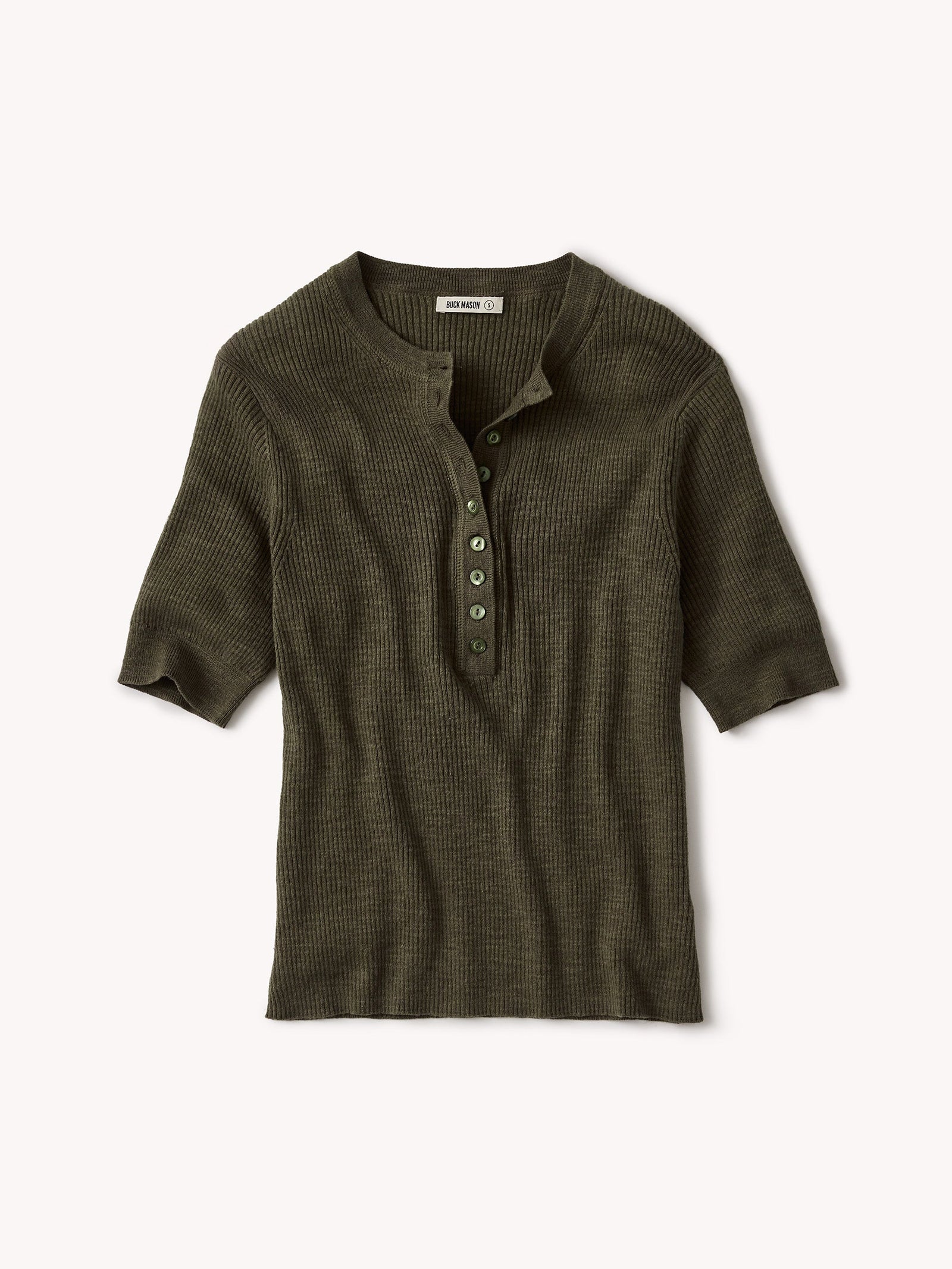 Coastal Linen Rib S S Henley