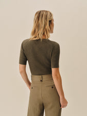 Coastal Linen Rib S S Henley