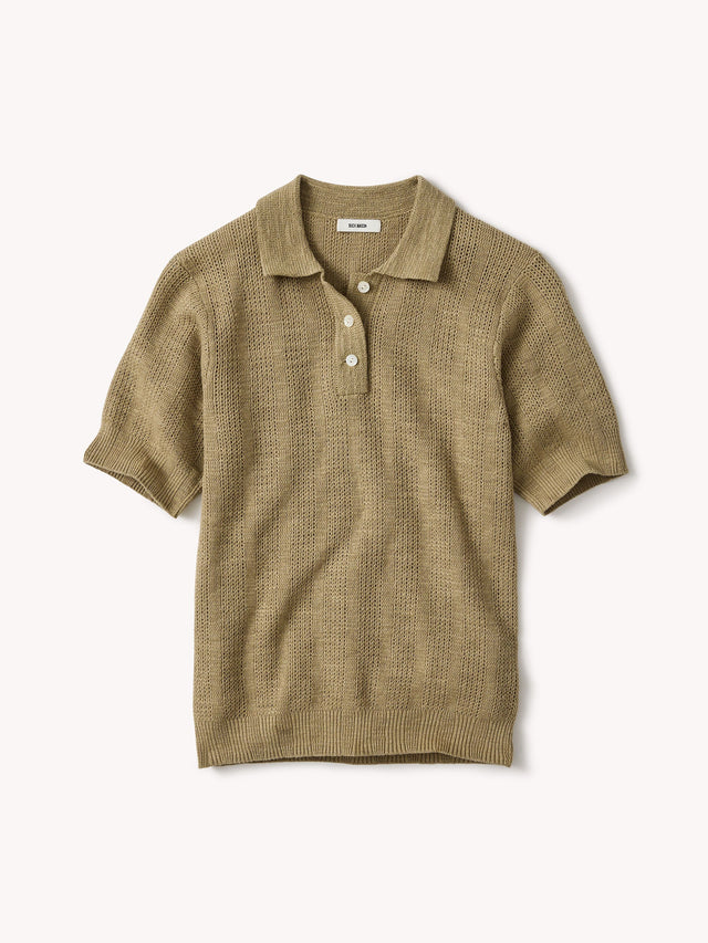 Mineral Seacoast Linen Jacquard Polo