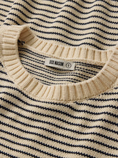 Navy / Natural Stripe Seaside Stripe Cotton Crew