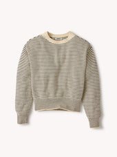 Navy / Natural Stripe Seaside Stripe Cotton Crew