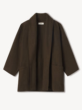 Marled River Rock Felted Wool Wrap Coat