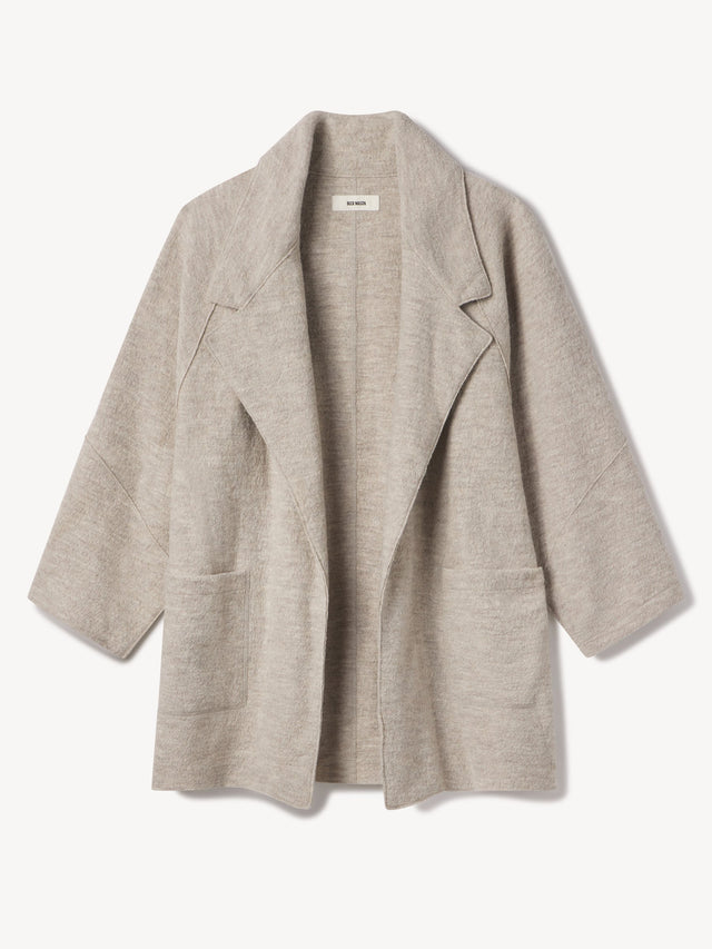Marled Oatmeal Felted Wool Blanket Coat