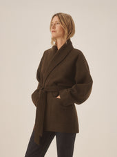 Felted Wool Wrap Coat