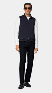 Navy Reversible Light Padded Zip Vest