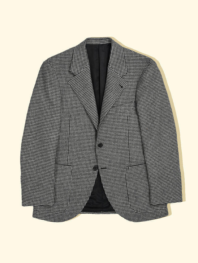 Merino Wool Sport Jacket - Black/White Houndstooth — The Anthology