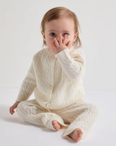 Cashmere Cable Cardigan New White