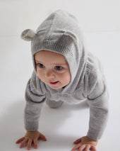 Panda Cashmere Sleepsuit Fumo Grey