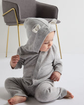 Panda Cashmere Sleepsuit Fumo Grey