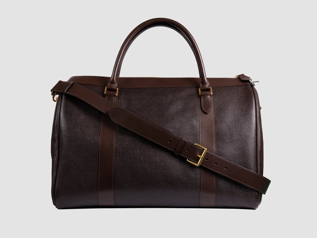 The 'Stout' Dark Brown Grained Calf Holdall — George Cleverley