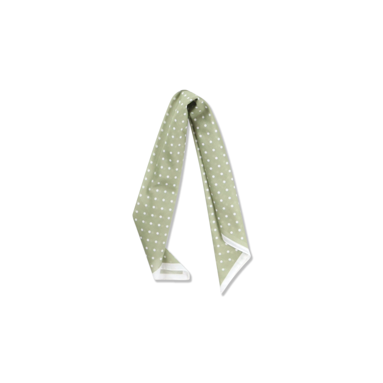 Bandana In Green Polka Dot Cotton