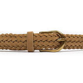Woven Belt In Honey Tan Suede