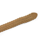 Woven Belt In Honey Tan Suede