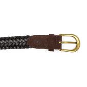 Woven Belt In Dark Brown Suede