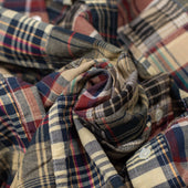 Button Down Shirt In Plaid Patchwork Cotton Madras