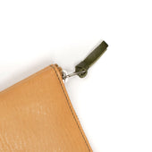 Double Zip Wallet In And Olive Leather